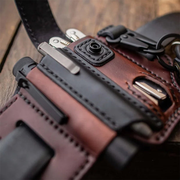 Gaine en Cuir à Boucle de Ceinture Multi-outils EDC