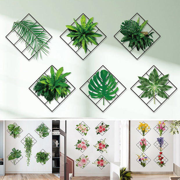 Sticker mural plante verte 3D